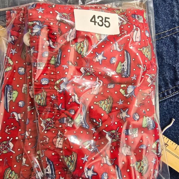 Vineyard Vines Mens Pajama Pants L Red Nautical Whale Crab Christmas Tree Print - Picture 7 of 7